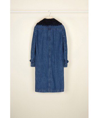 Jewelled collar denim overcoat 2024