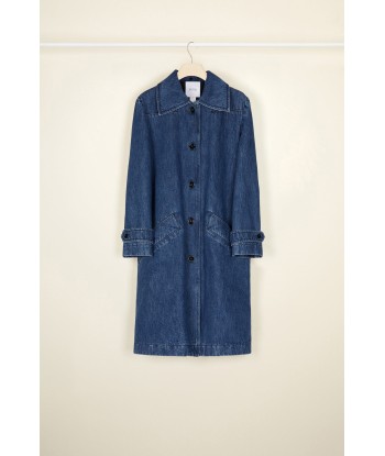 Jewelled collar denim overcoat 2024