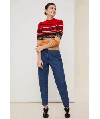 Denim carrot trousers pas cheres