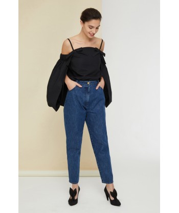 Denim carrot trousers pas cheres