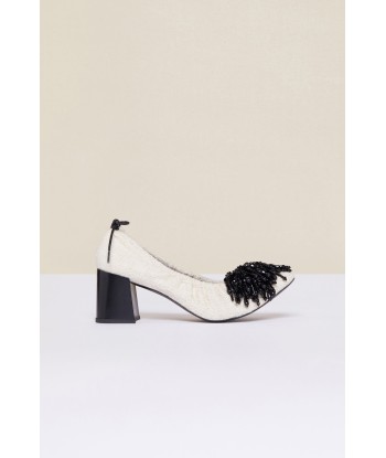 Pearl-embellished tweed pumps pas cher chine