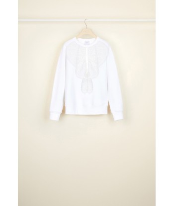 Lace bib organic cotton sweatshirt Découvrez la collection