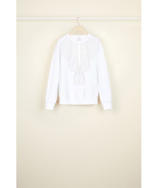 Lace bib organic cotton sweatshirt Découvrez la collection