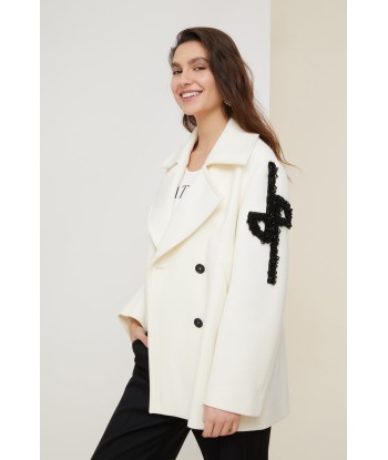 Jewelled logo peacoat prix