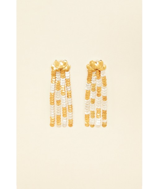 Two-tone brass pendant earrings livraison et retour toujours gratuits