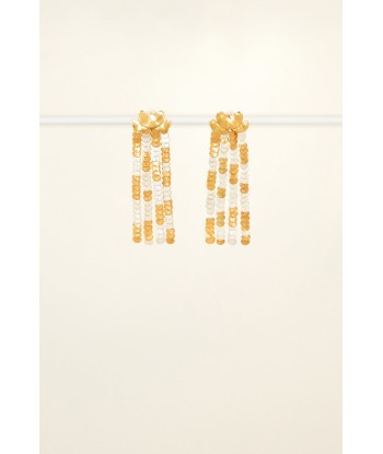 Two-tone brass pendant earrings livraison et retour toujours gratuits