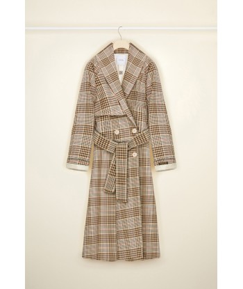 Tartan gabardine trenchcoat commande en ligne