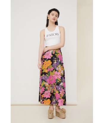 Printed crepe midi skirt pas cheres