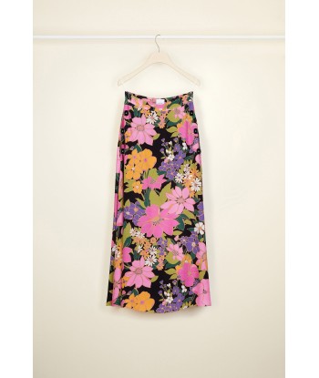 Printed crepe midi skirt pas cheres