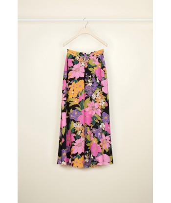 Printed crepe midi skirt pas cheres