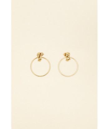 Mandarine brass stud hoop earrings en stock