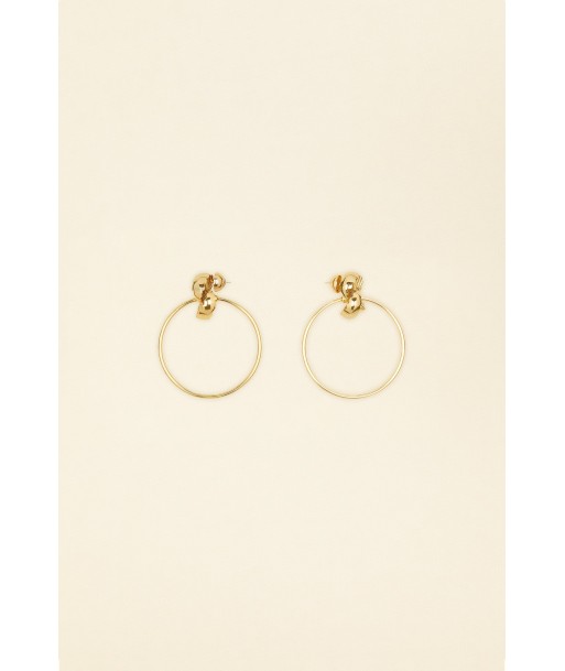 Mandarine brass stud hoop earrings en stock