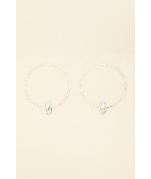 Mandarine brass hoop earrings en stock