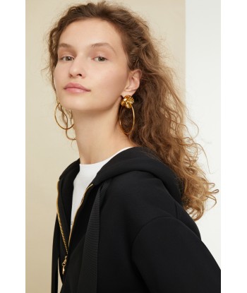 Mandarine brass stud hoop earrings en stock