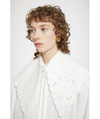 Embroidered poplin collar Les êtres humains sont 