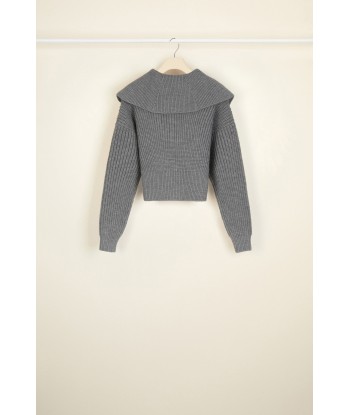 Zip-up sailor collar wool jumper Le MVP de beaucoup