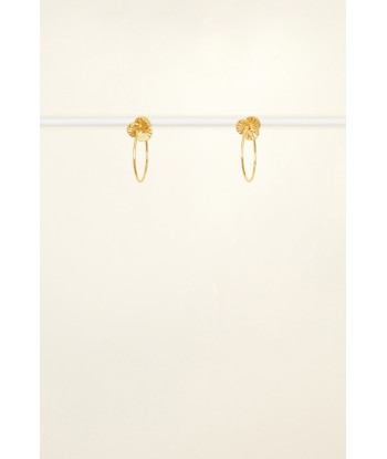 Mandarine brass stud hoop earrings en stock