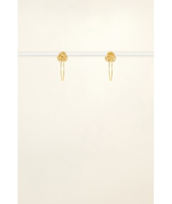 Mandarine brass stud hoop earrings en stock