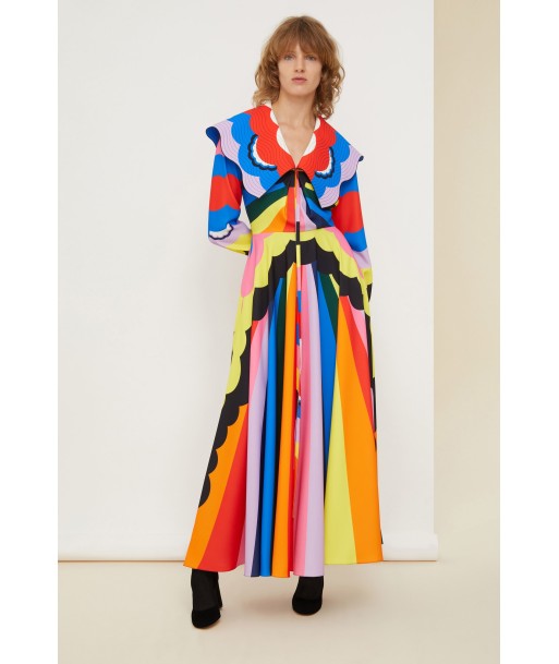 Psychedelic oversized collar maxi dress Economisez 