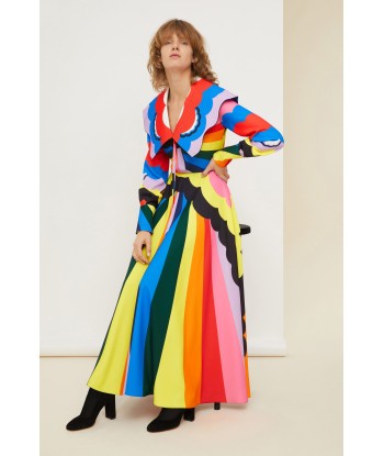 Psychedelic oversized collar maxi dress Economisez 