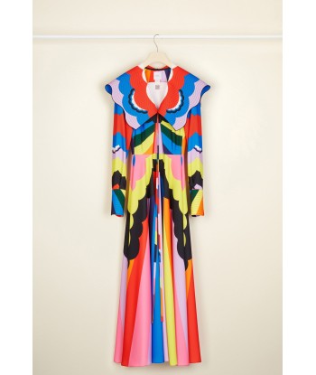 Psychedelic oversized collar maxi dress Economisez 