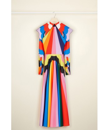 Psychedelic oversized collar maxi dress Economisez 