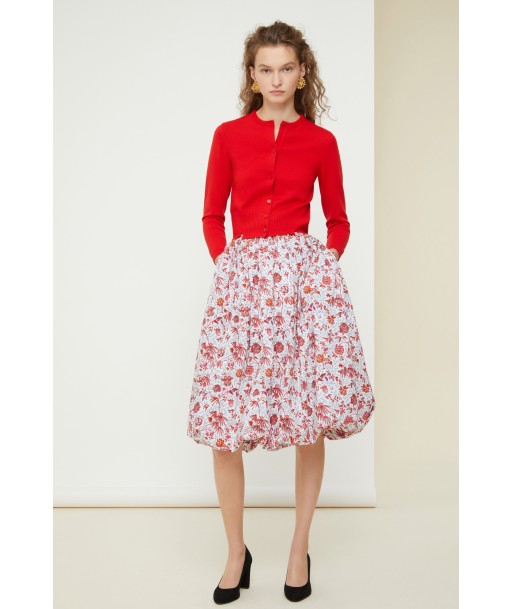 Printed midi bubble skirt in organic cotton pas cher 