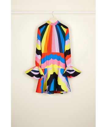 Psychedelic high neck 3D mini dress les ctes