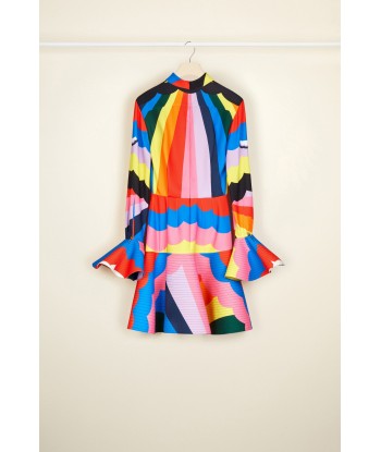 Psychedelic high neck 3D mini dress les ctes