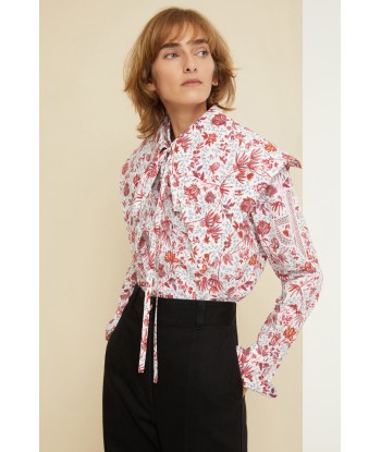 Printed collar in organic poplin offre 