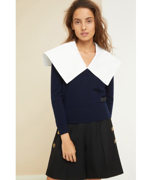 Sailor collar jumper in eco-friendly wool le concept de la Pate a emporter 