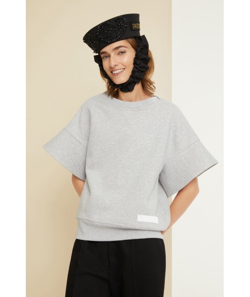 Overstitch short-sleeved sweatshirt in organic cotton meilleur choix