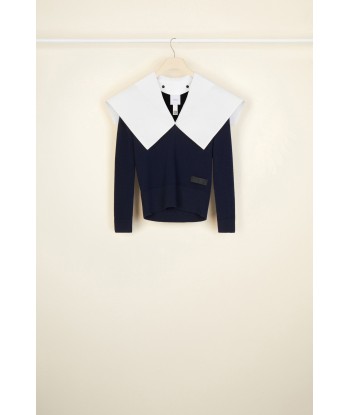 Sailor collar jumper in eco-friendly wool le concept de la Pate a emporter 