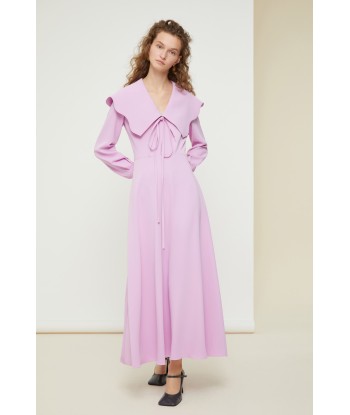 Oversized collar maxi dress in recycled cady pas cheres