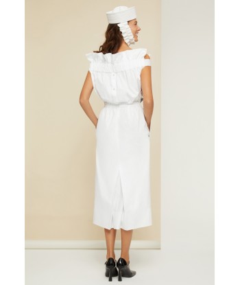 Embroidered grosgrain dress in organic cotton poplin livraison et retour toujours gratuits