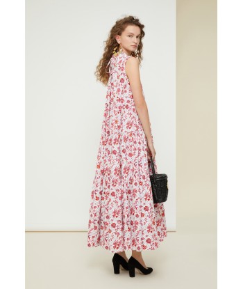 Maxi tiered dress in eco-friendly printed cotton poplin les muscles