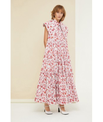 Maxi tiered dress in eco-friendly printed cotton poplin les muscles