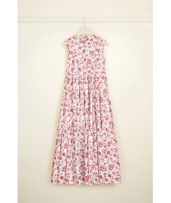 Maxi tiered dress in eco-friendly printed cotton poplin les muscles