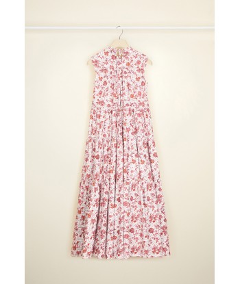 Maxi tiered dress in eco-friendly printed cotton poplin les muscles