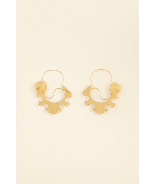 Small serrated brass earrings Véritable concentré