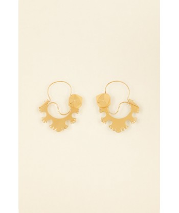 Small serrated brass earrings Véritable concentré