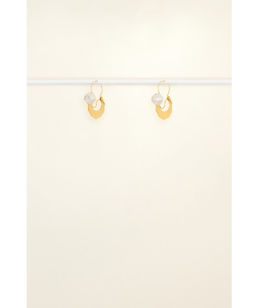 Two-tone crescent hoop brass earrings Fin de série