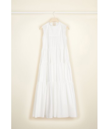 Maxi tiered dress in eco-friendly cotton poplin prix