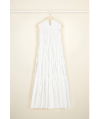 Maxi tiered dress in eco-friendly cotton poplin prix