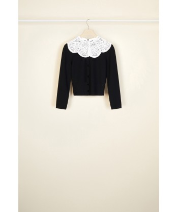 Cutwork collar cardigan en ligne des produits 