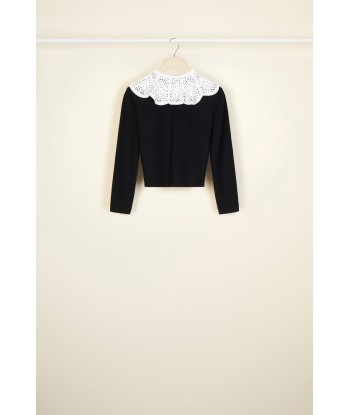 Cutwork collar cardigan en ligne des produits 