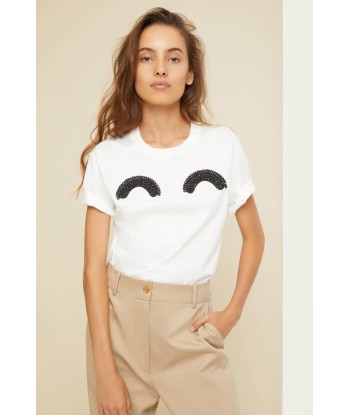 Embellished logo T-shirt in organic cotton pas chere