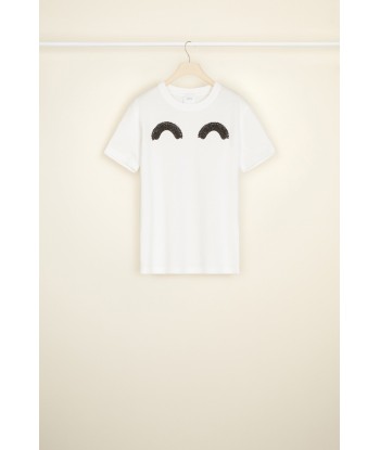 Embellished logo T-shirt in organic cotton pas chere