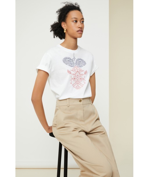 Embroidered T-shirt in organic cotton en ligne