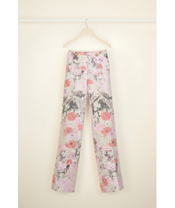 Straight-legged trousers in cotton jacquard ouvre sa boutique